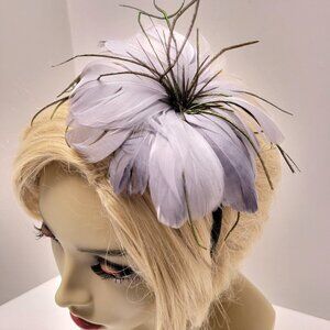 Grey Hibiscus Flower Headband